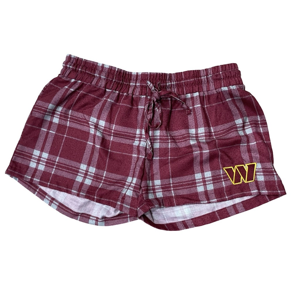 Washington Commanders Women's Sleepwear Shorts size L Plaid Flannel